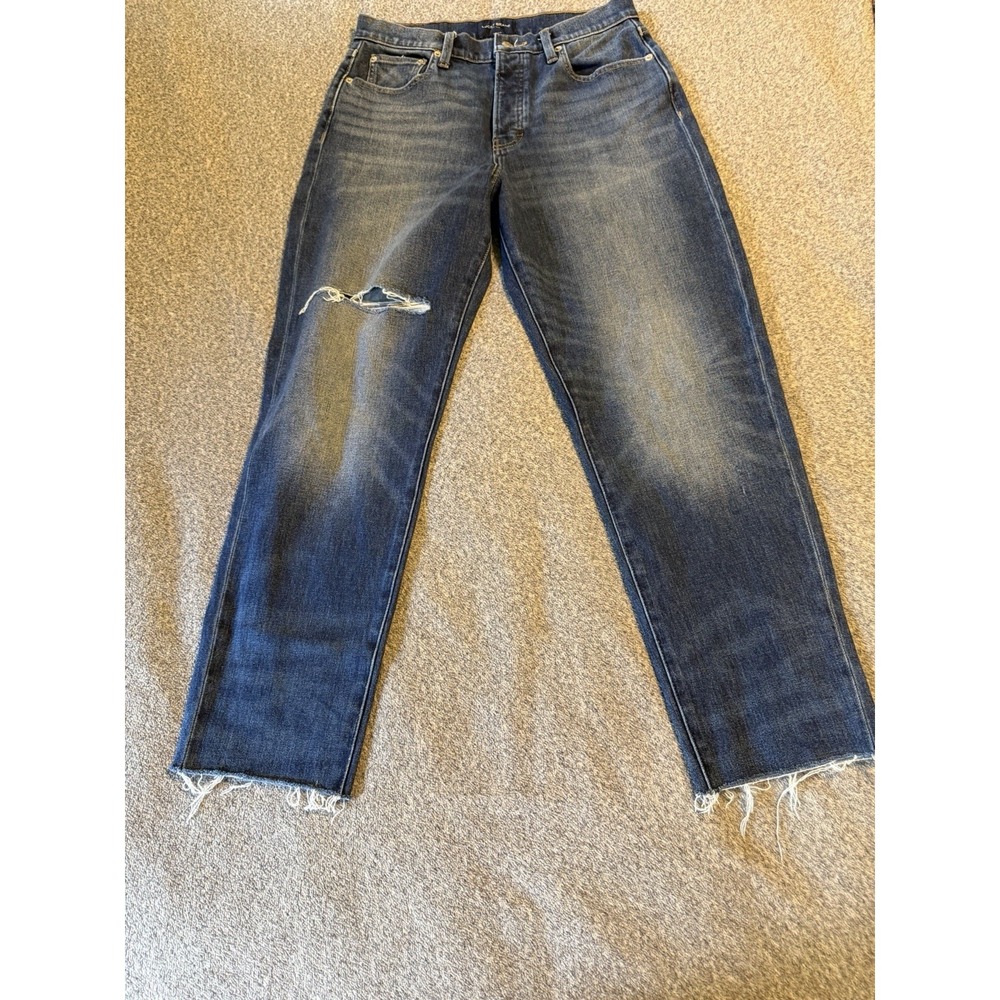 Lucky Brand Straight Leg Jeans Women Size 8/29R Blue Denim Distressed Faded